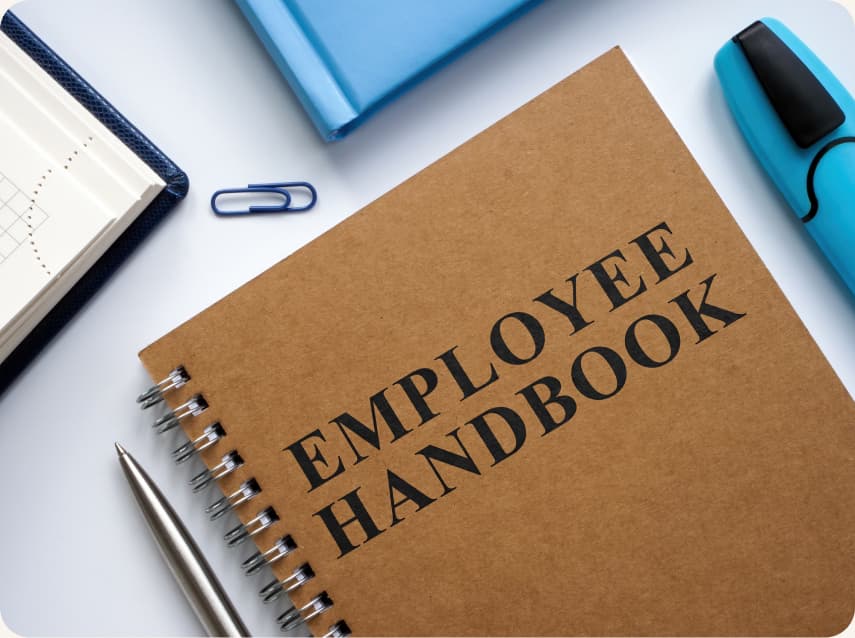 Employee Handbook - Difference Closed handbook on table